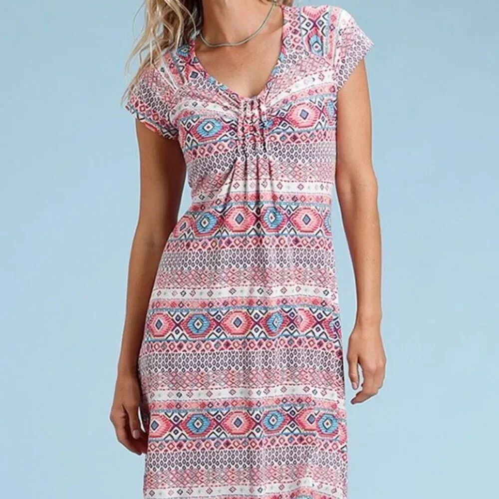 Fresh Produce Emma Dress Size Small Stamped Geo Print